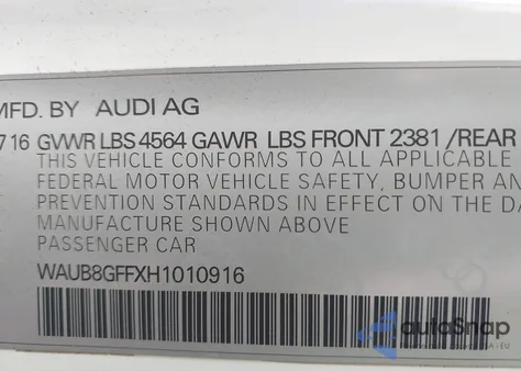 2017 Audi A3 2.0T Premium из США, поврежденный, VIN WAUB8GFFXH1010916